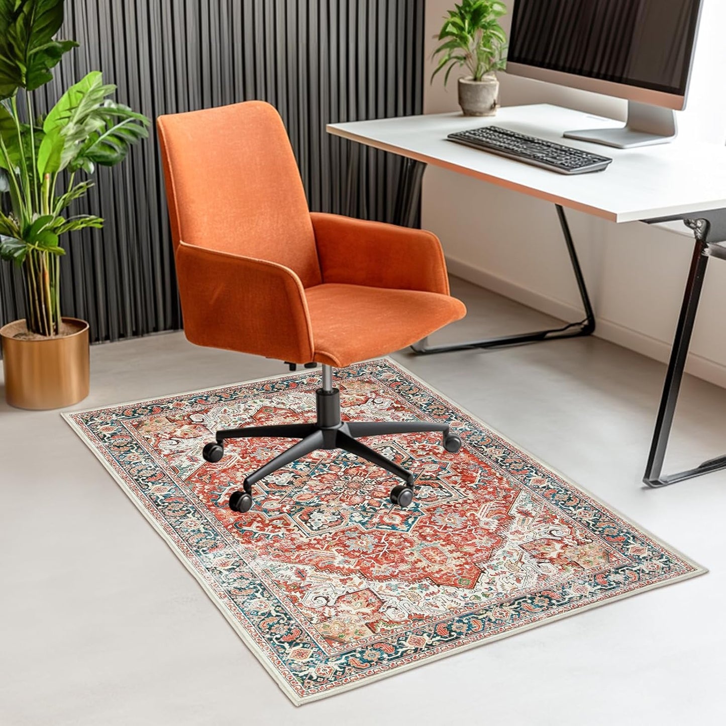 Non-Curve Desk Chair Mat 36x48 | Anti-Slip Hardwood Floor Protector