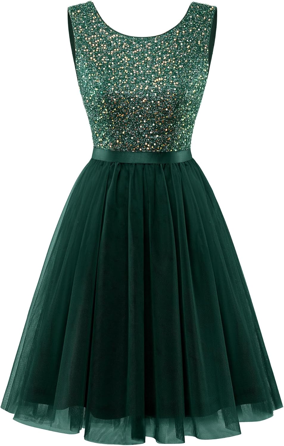 BeryLove Sequin Dress A Line Wedding Formal Cocktail Mini Dress