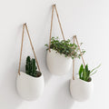 Wall Planters Ellie - 3-Piece Hanging Ceramic Pots - Matte White
