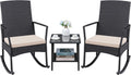 Greesum 3 Pieces Patio Furniture Set with Rocking Chairs