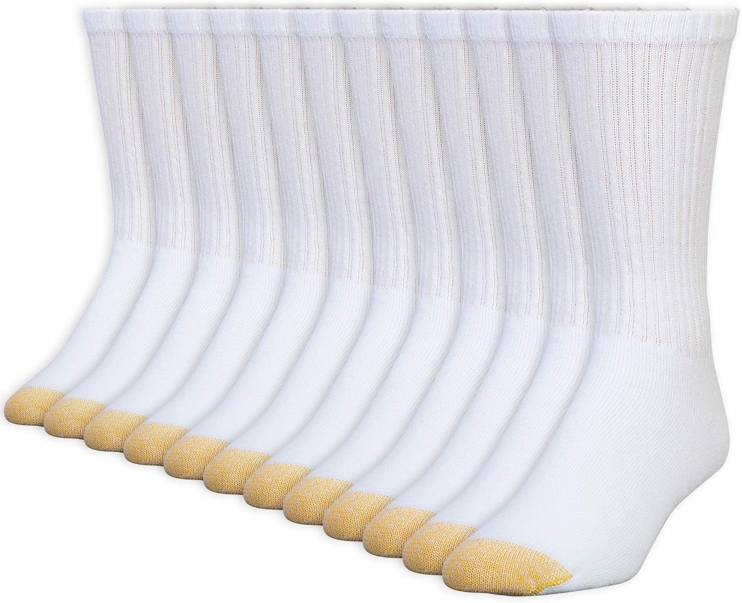 GOLDTOE Men's Cotton Crew Athletic Socks for Comfort and Durability