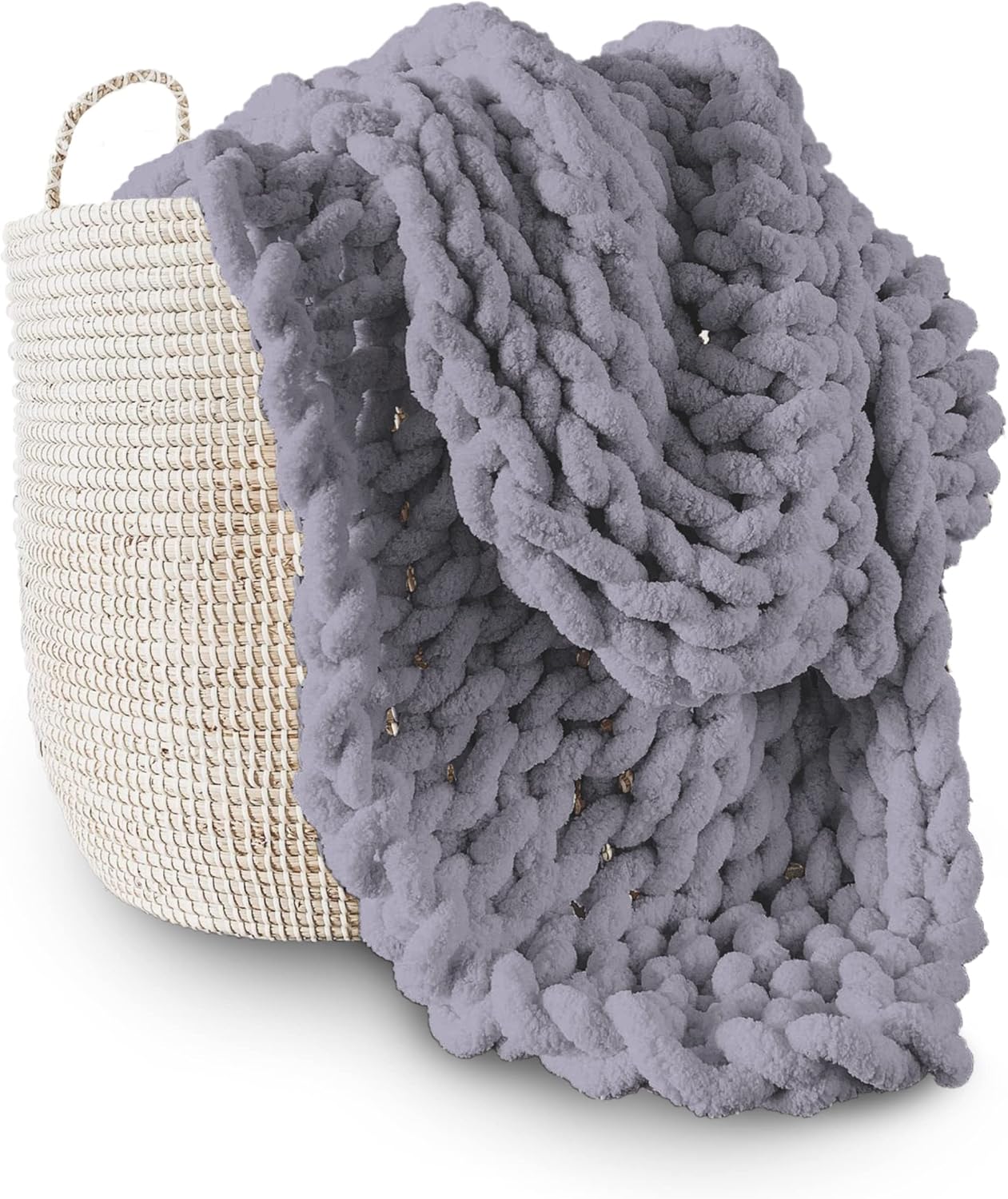 Adyrescia Chunky Knit Blanket Throw - Cozy Jumbo Chenille Yarn