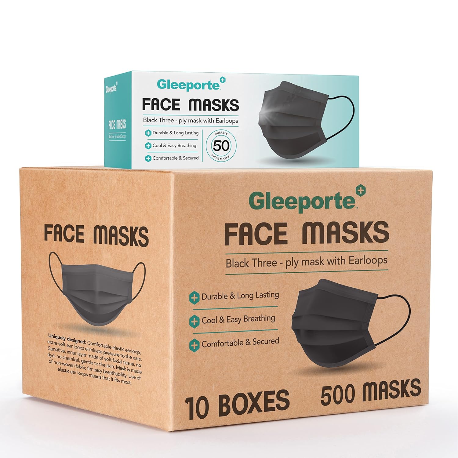 Pack Of 500 Black Disposable Face Masks for Everyday Use