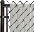 Gray Privacy Inserts for Chain-Link Fence 8 ft Height - Vertical Slats