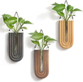 Wood Wall Planter Indoor Propagation Station - Boho Wooden Vase Set