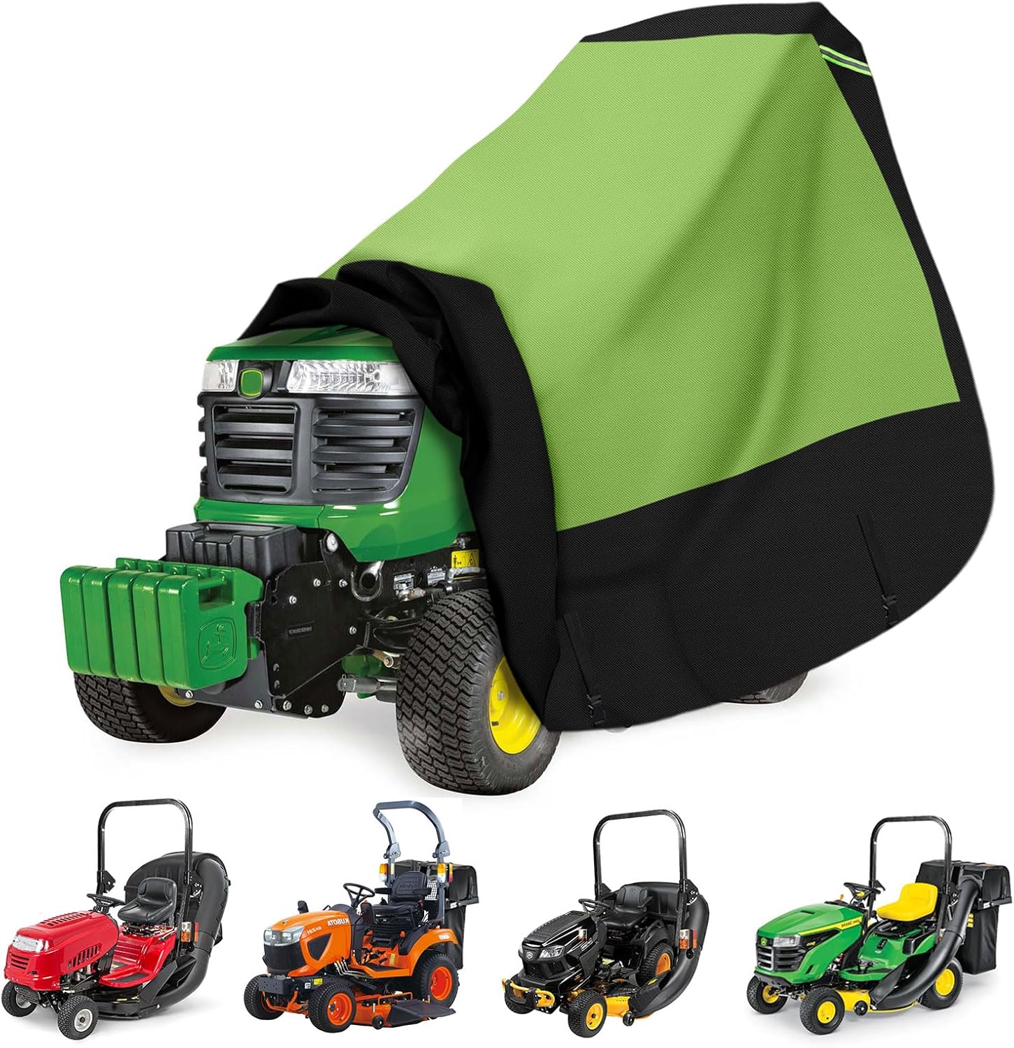 Riding Lawn Mower Cover with Bagger and ROPS Attachment