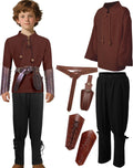 Kids Medieval Costume Boys Renaissance Viking Tunic Pants Set