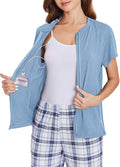 Deyeek Mastectomy Shirts for Women with Drain Pockets - Short Sleeve