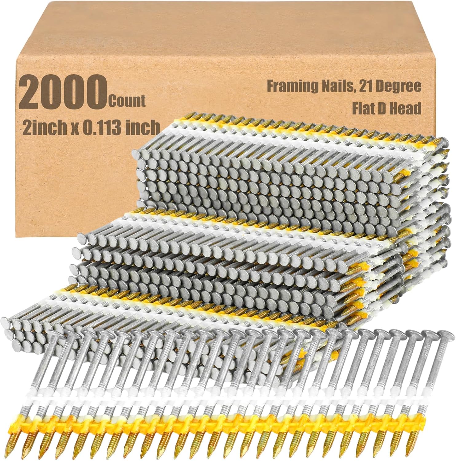 Therwen 21 Degree Framing Nails for Strong and Reliable Woodwork