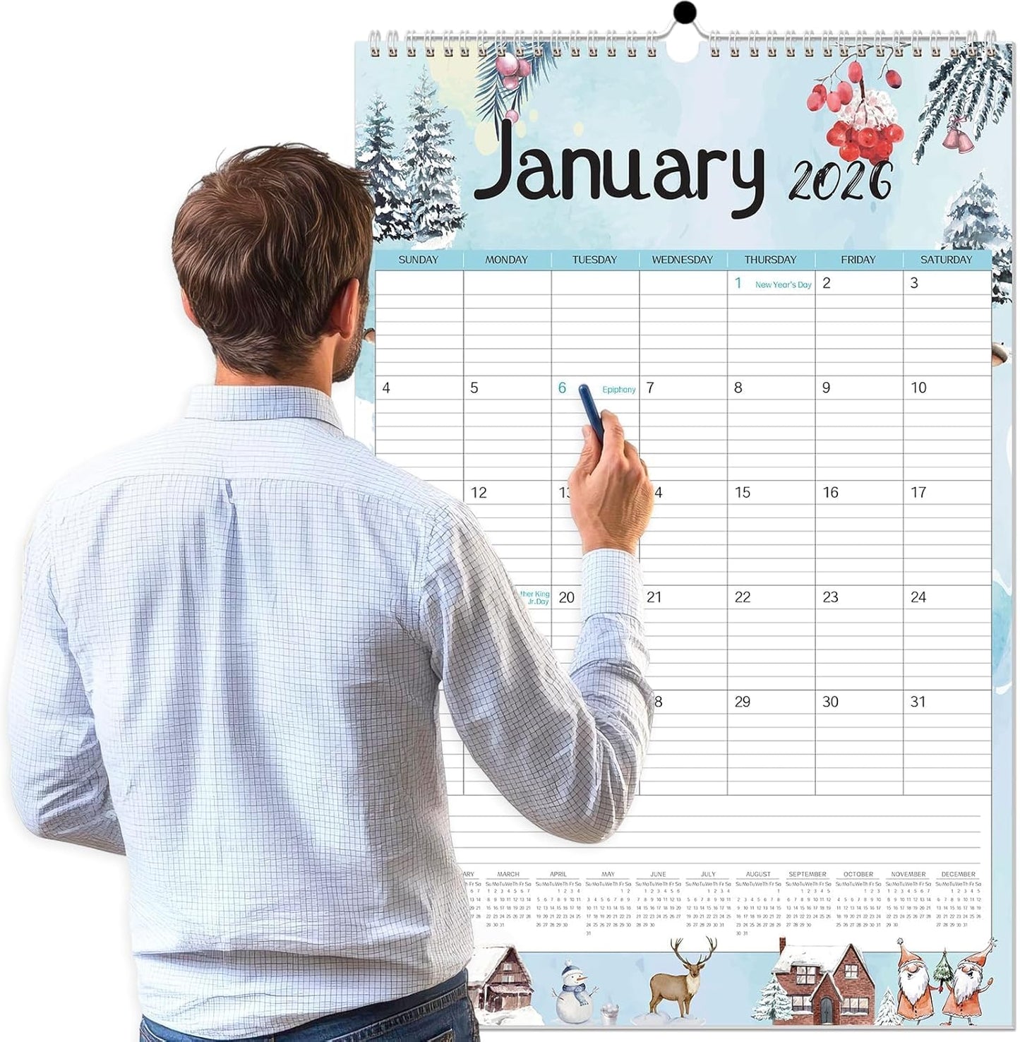 GuassLee Extra Large Wall Calendar 2026 for Easy Organizing