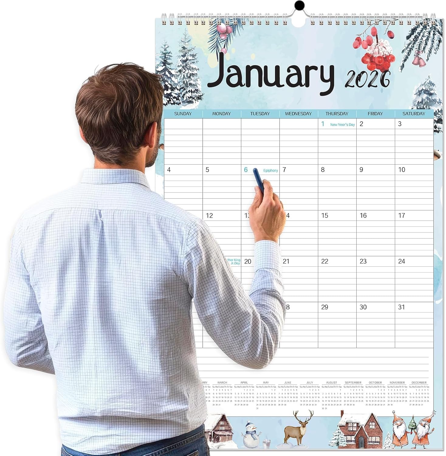 GuassLee Extra Large Wall Calendar 2026 for Easy Organizing