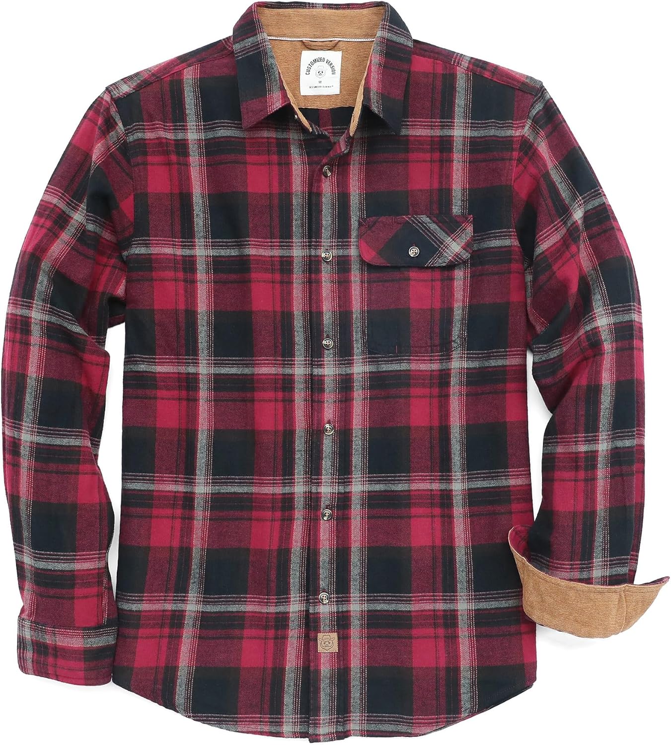 Dubinik Mens Flannel Shirts Long Sleeve Casual Button Down Style