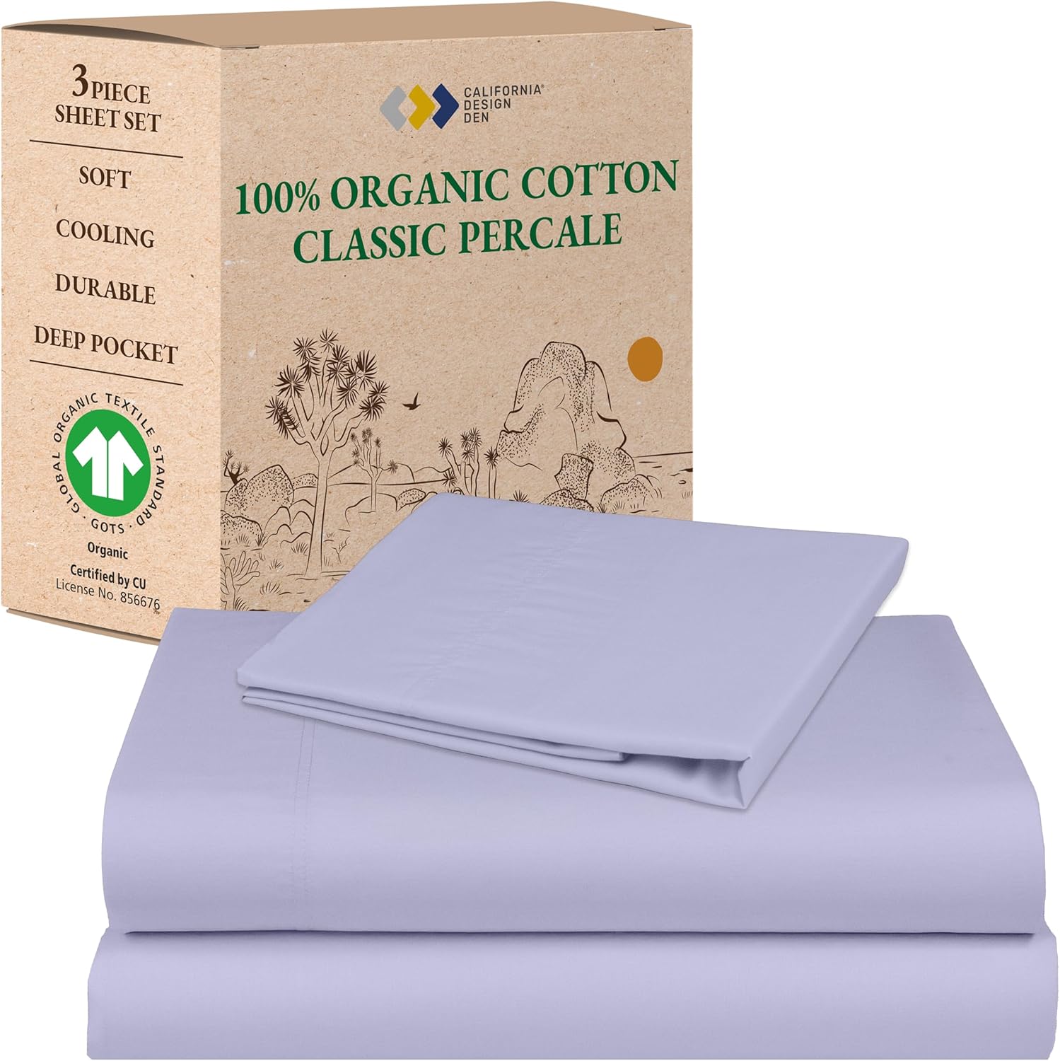 California Design Den Twin XL Organic Cotton Bed Sheets Set