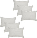 100% Natural Cotton Striped Standard Pillowcases Set - 6 Pack