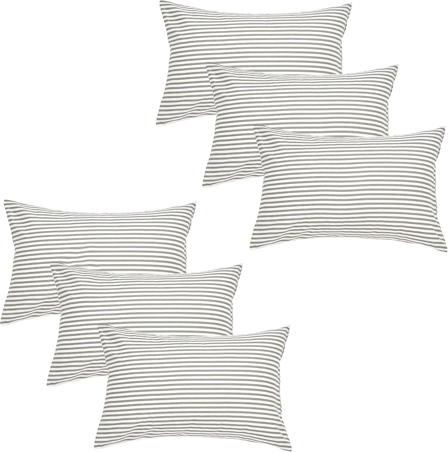 100% Natural Cotton Striped Pillowcases Set for Cozy Sleep