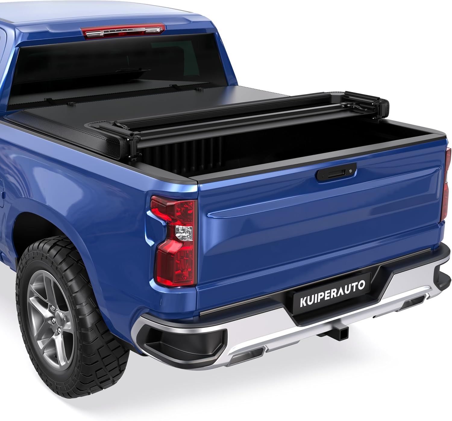 6.5FT Quad Soft Truck Bed Tonneau Cover for Chevy Silverado