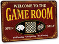 Game Room Sign Red Video Game Theme 12x18 Premium Aluminum Composite