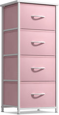 Sorbus Dresser Storage Tower 4-Drawer Nightstand - Compact Pastel Pink