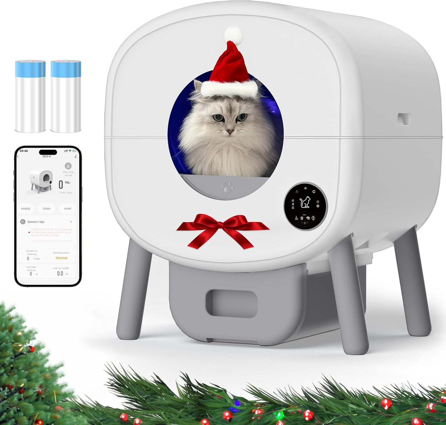 Sangoodier Self-Cleaning Cat Litter Box: Odor-Free 15 Days!