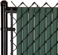 Slat Privacy Inserts for Chain-Link Fence 4 ft Height Green - Vertical