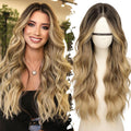 Ombre Blonde Long Wavy Wig 26in - Pre-Cut HD Lace, Glueless