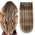 Clip In Hair Extensions Remy Human Hair 6Pcs - Natural Color Match