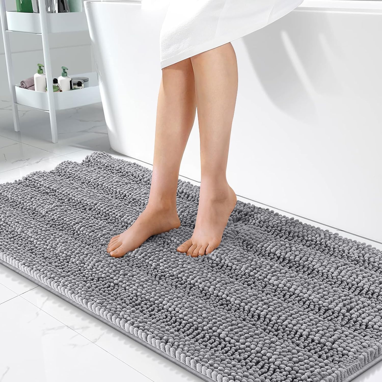 OLANLY Thick Bathroom Rugs 47x24, Ultra Absorbent Chenille