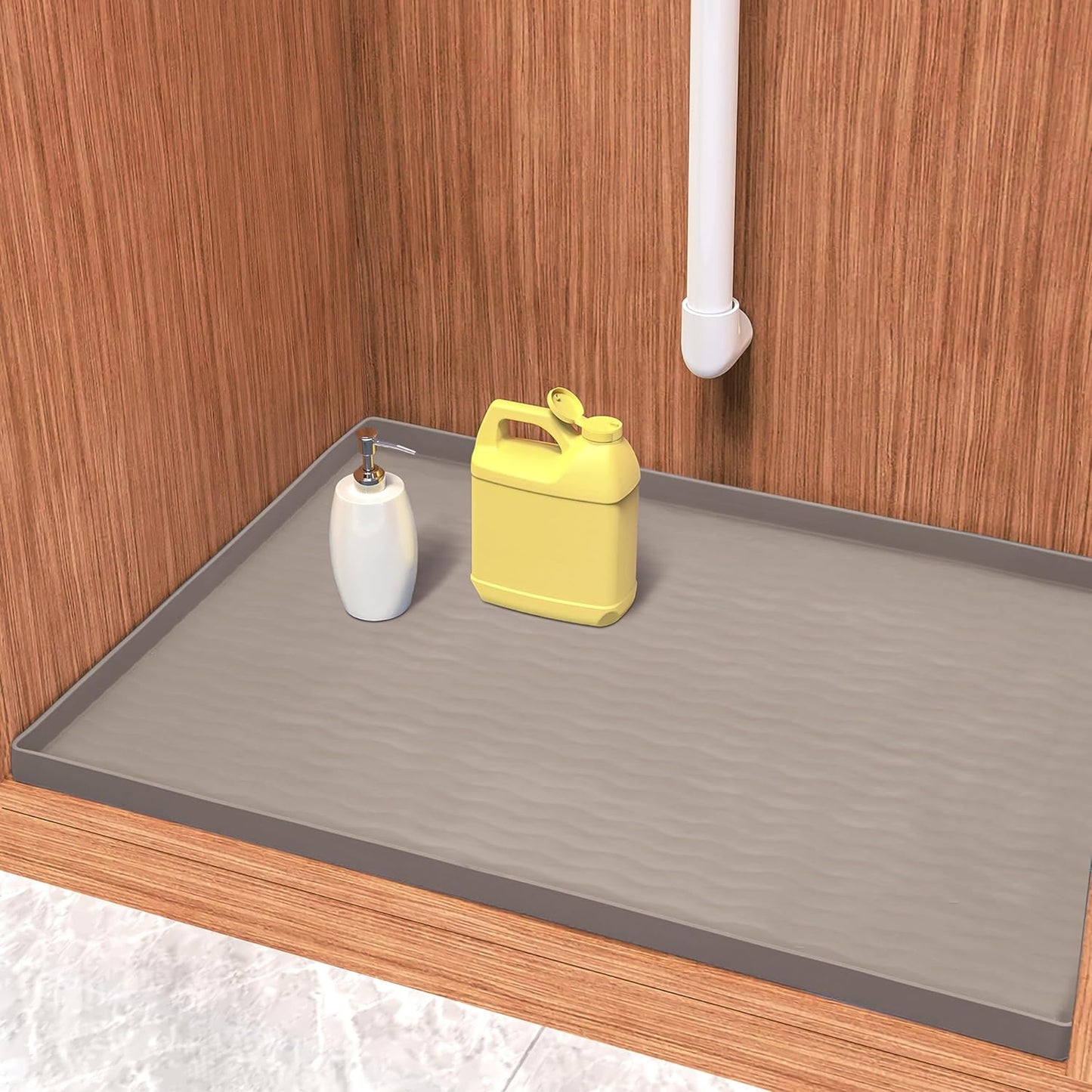 URMONA Waterproof Silicone Under Sink Mat for Kitchen and Bathroom