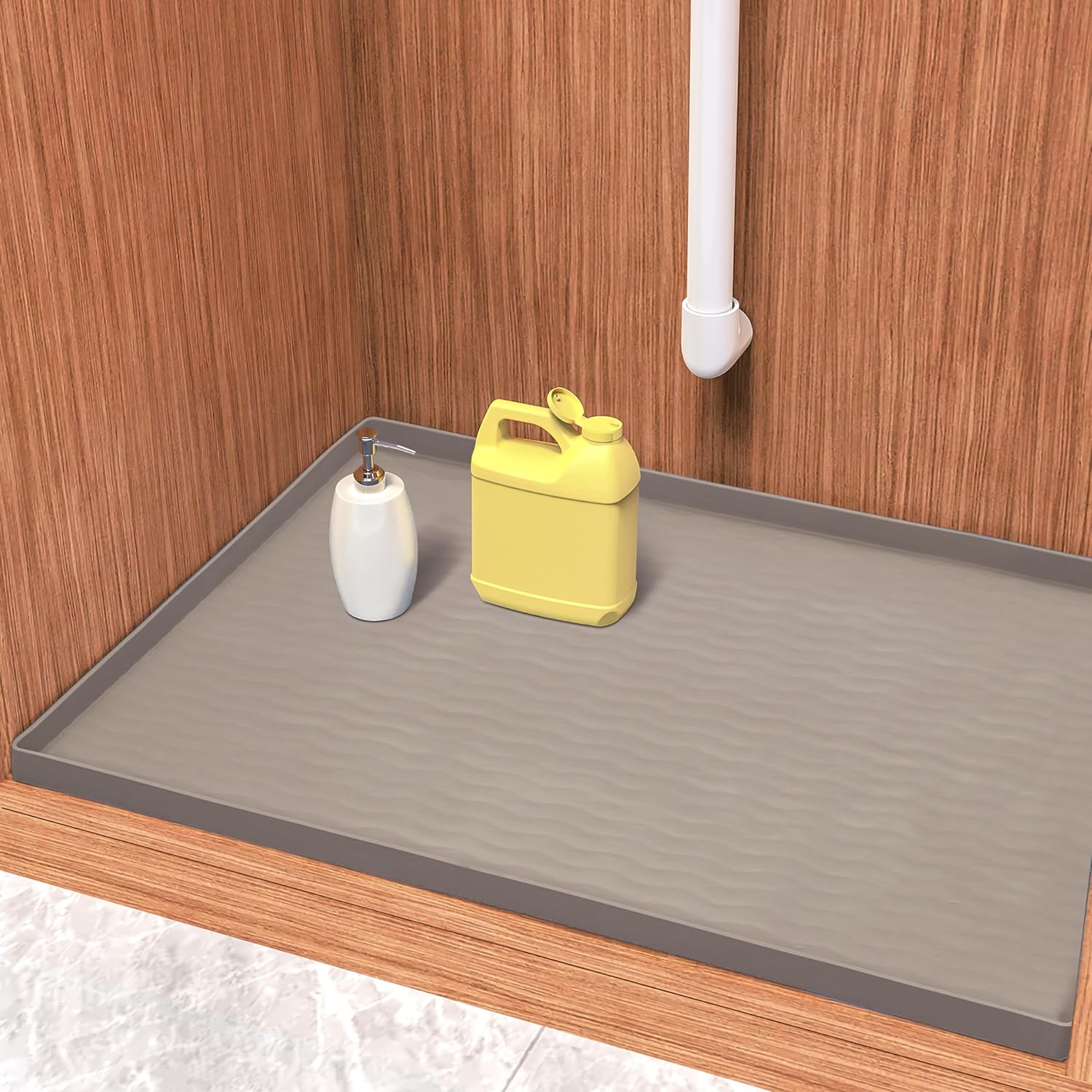 URMONA Waterproof Silicone Under Sink Mat for Kitchen and Bathroom