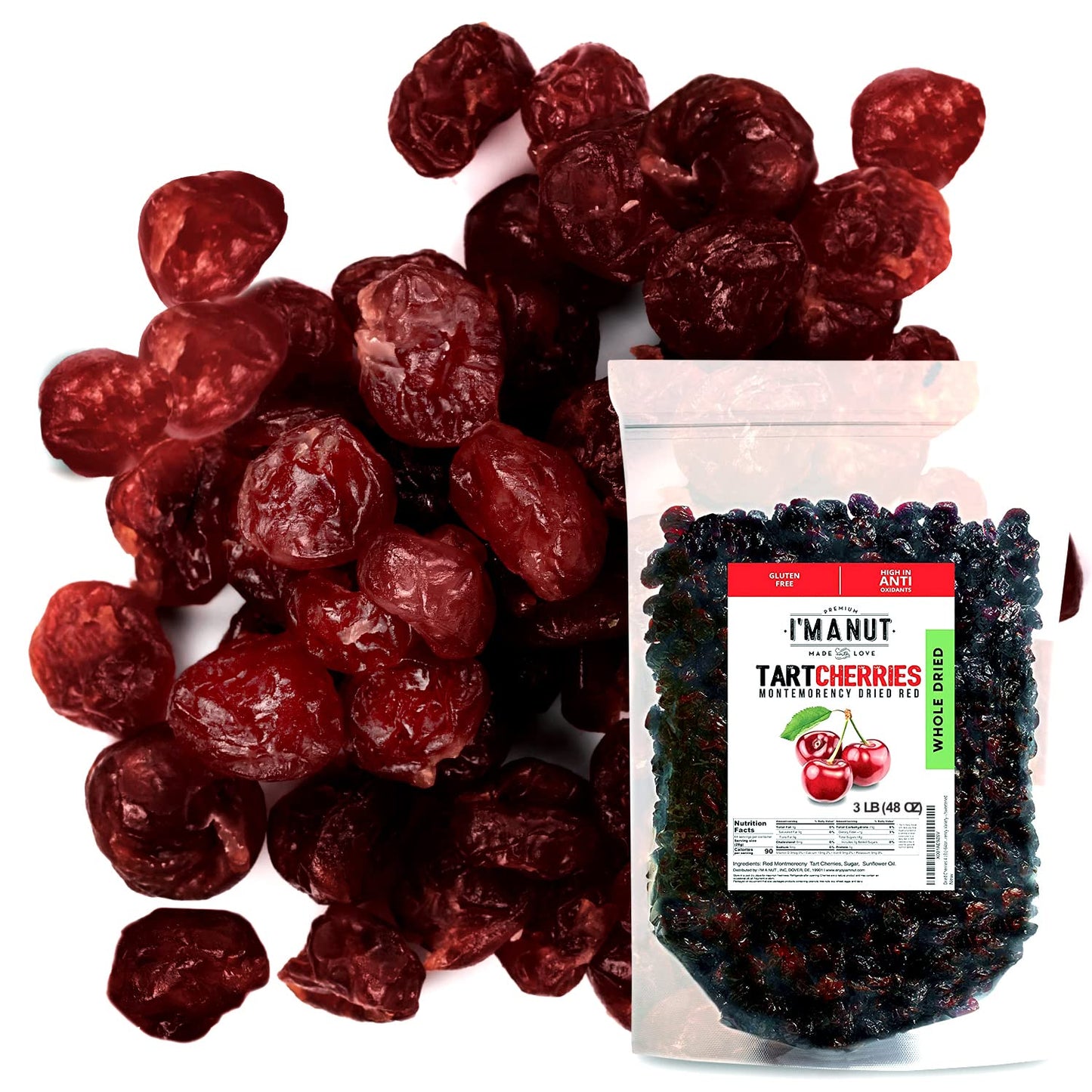 Dried Cherries 3 LB Resealable Bag - Tart Montmorency Variety