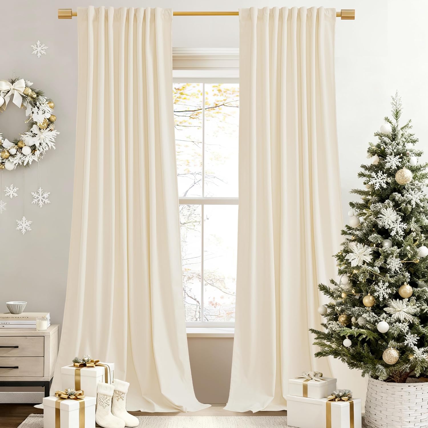 StangH Ivory White Living Room Curtains for Elegant Spaces