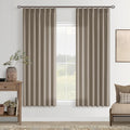 Taupe Linen Kitchen Curtains 63 in - Pinch Pleat Semi Sheer Panels