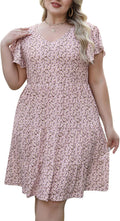 Celkuser Womens Plus Size Casual Summer Dress - Comfortable Midi