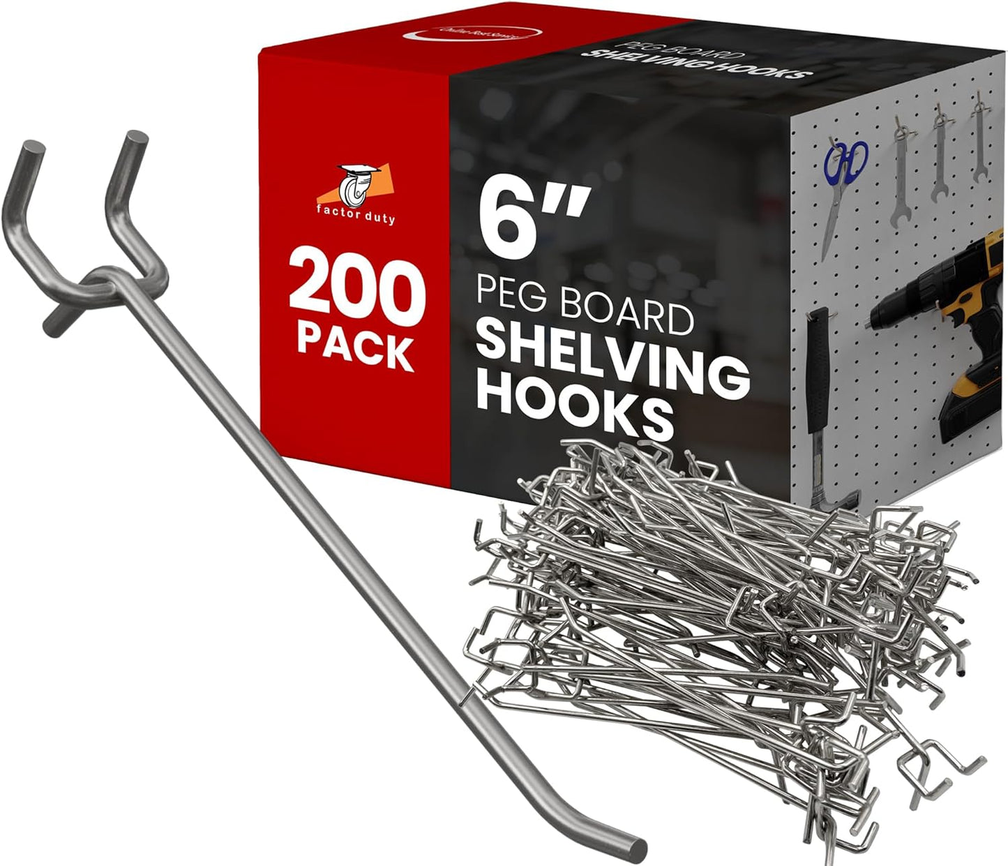 200 Pack Pegboard Shelving Hooks for Efficient Organization