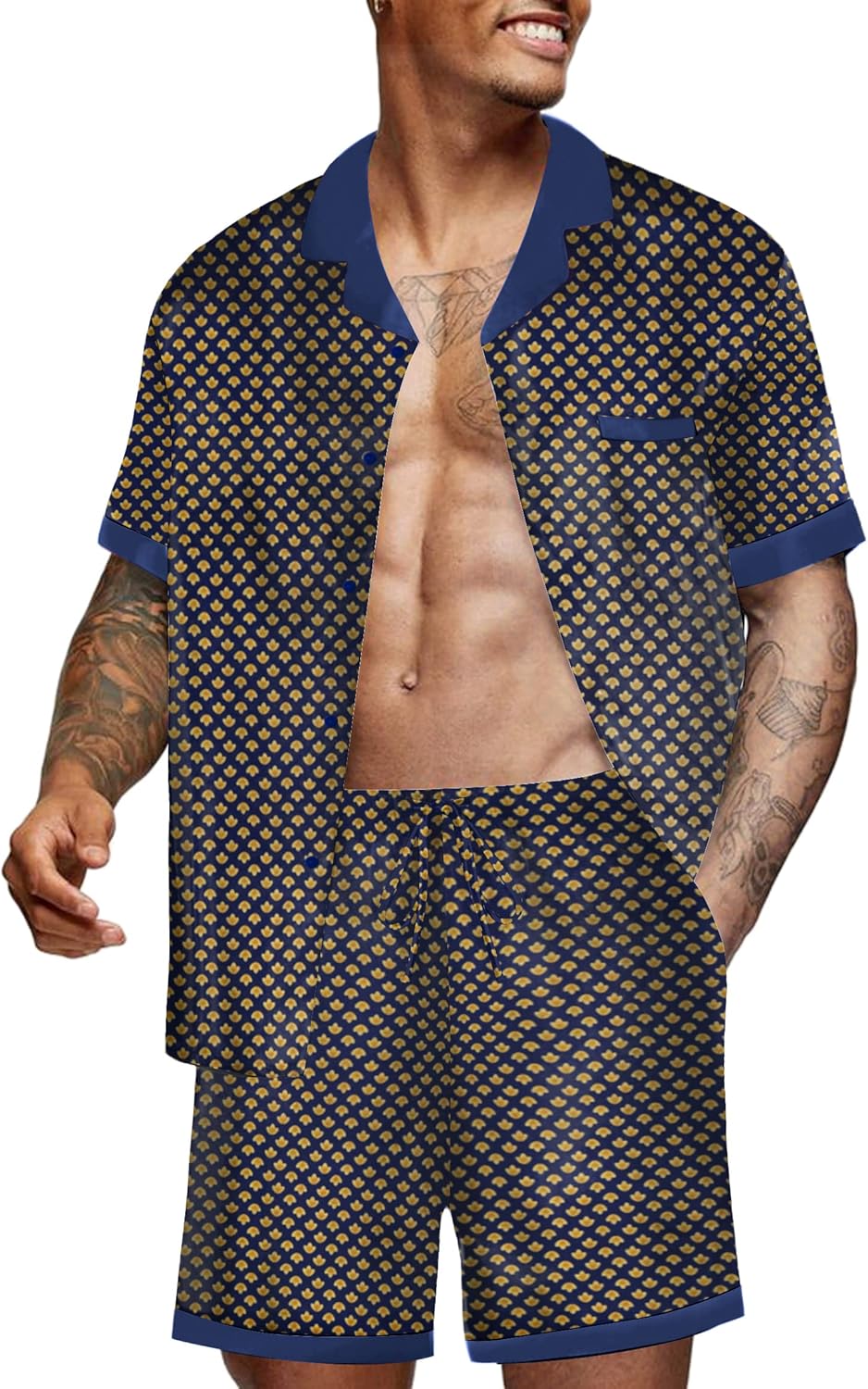 Ekouaer Men Satin Silk Pajamas Set for Ultimate Comfort