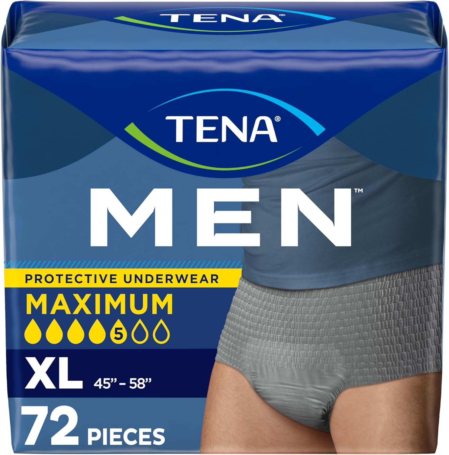 TENA Protective Incontinence Underwear for Men, Maximum Absorbency