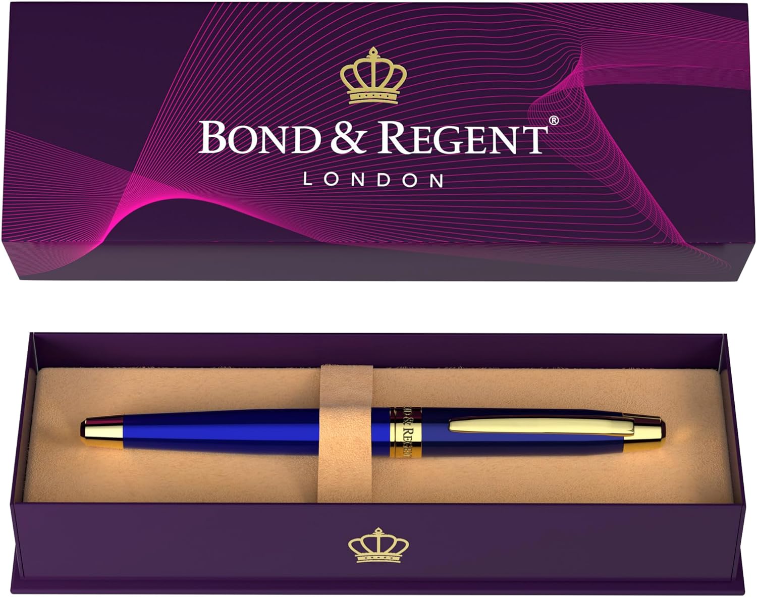 Bond & Regent Royal Blue Luxury Rollerball Pen for Gifting