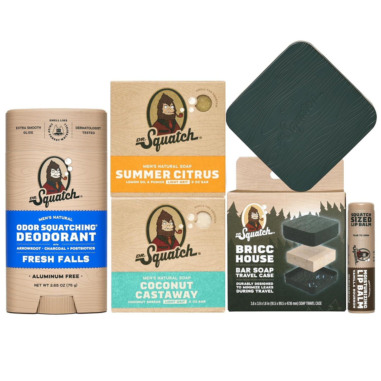Dr. Squatch Bricc House Travel Pack for Men - Full Routine Kit