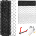 36ft x 50 ft Black Chicken Wire Fencing - Durable Garden Poultry