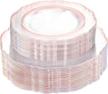Rose Gold Plates Disposable Set 100pcs - Elegant Heavyweight Party
