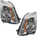 TRQ 2 Piece Headlight Assembly Set Compatible with Cadillac CTS