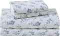 Full Sheet Set Cotton Flannel Bedding - Soft Brushed Audrey Blue