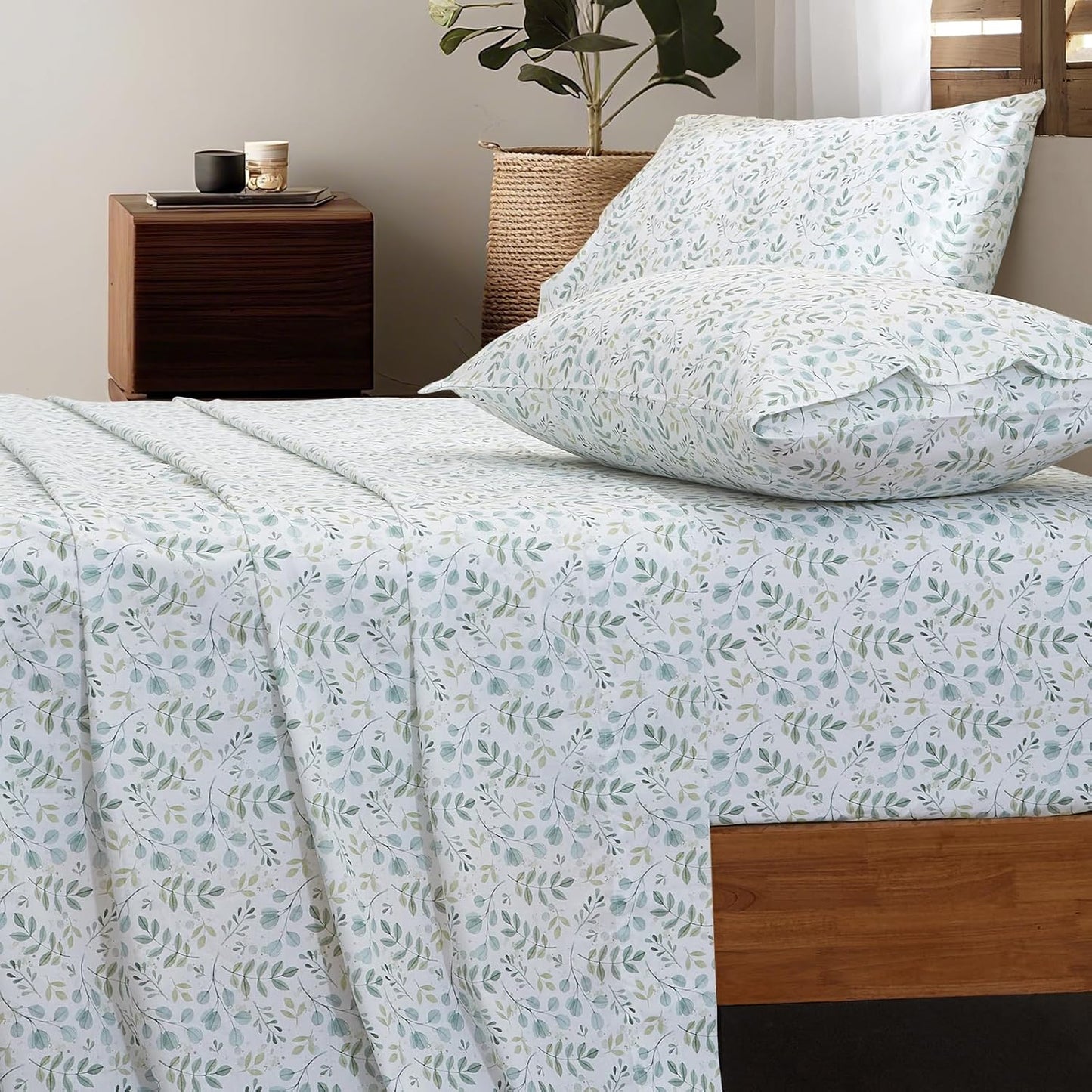 HYPREST 100% Cotton Queen Sheets Set - Floral Patterned Luxury