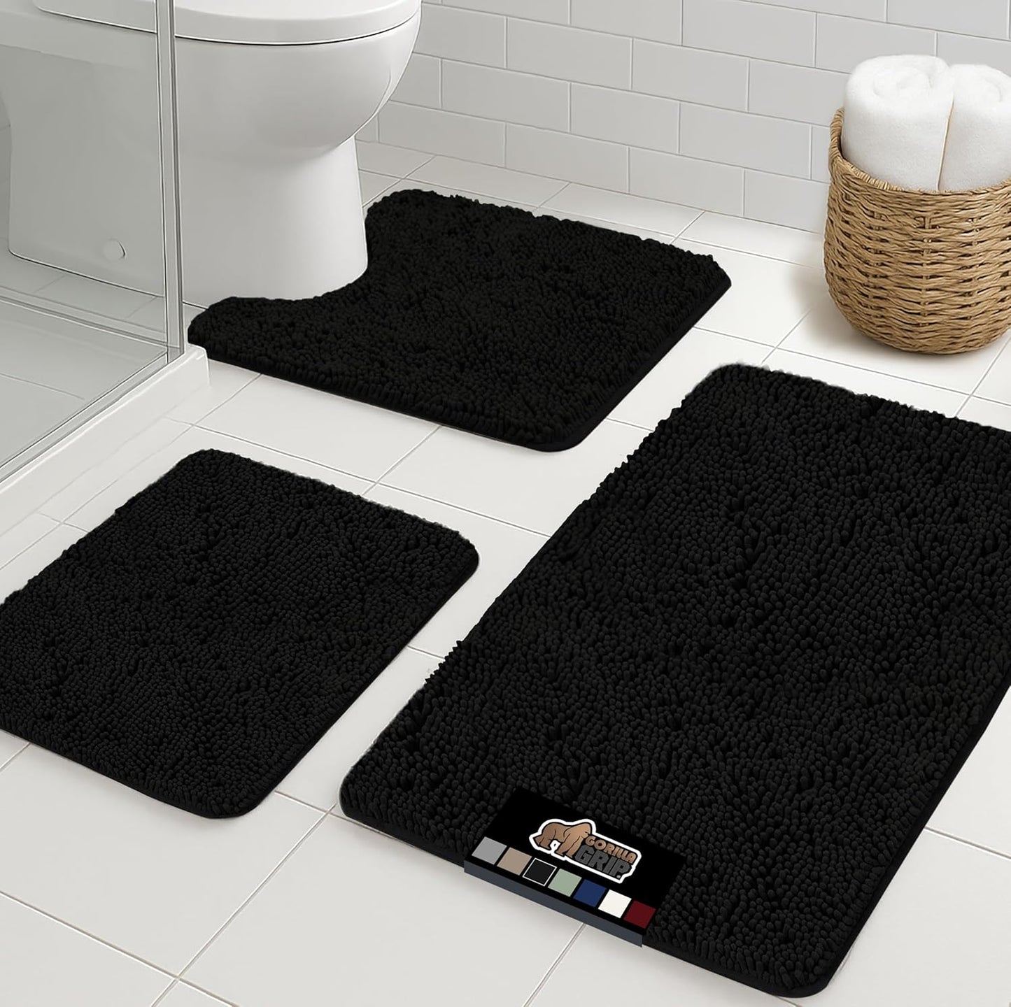 GORILLA GRIP Bathroom Rug Sets 3 Piece for Comfort
