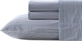 King Size Cotton Percale Sheet Set - Crisp, Cooling Penny Pinstripe