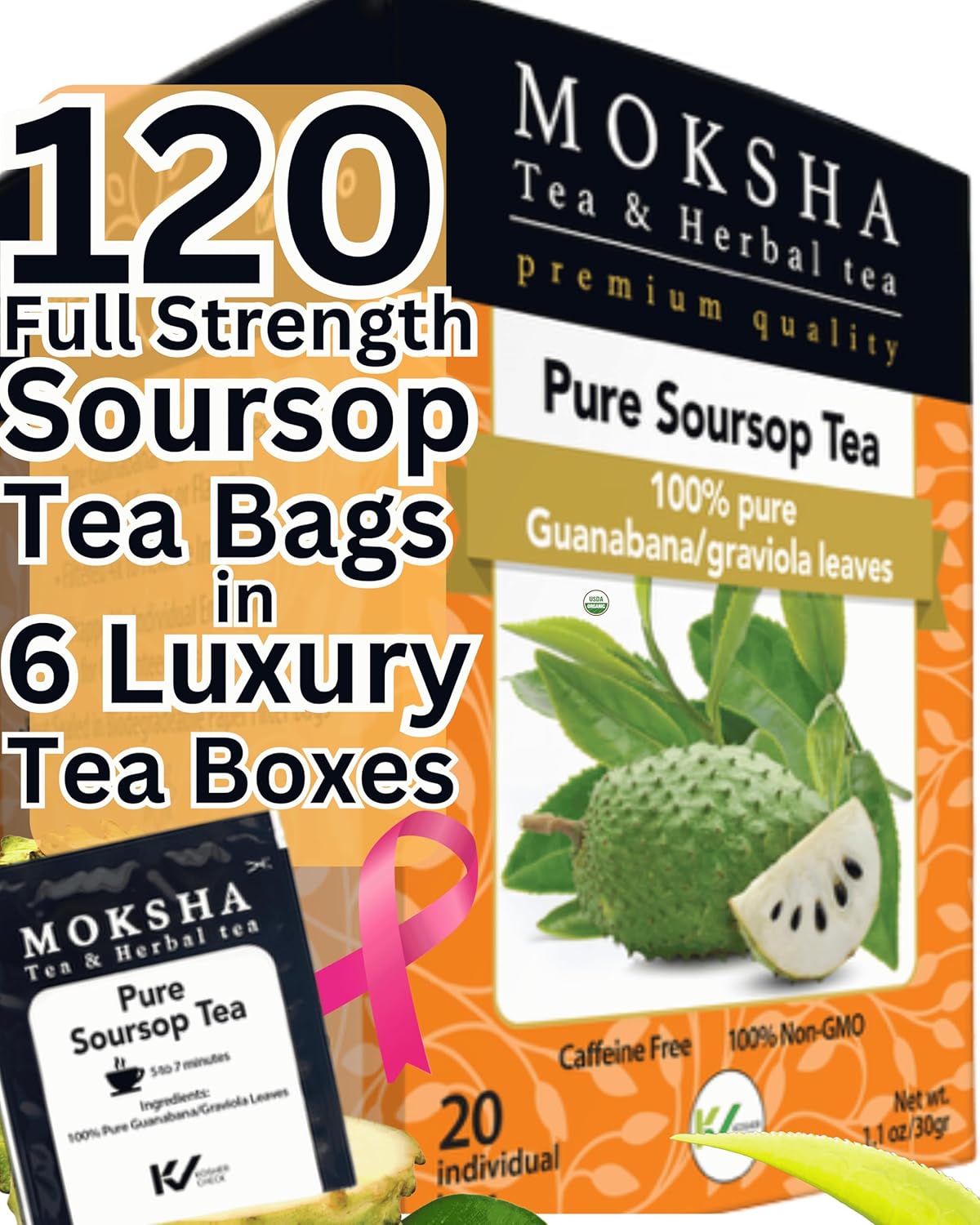 Pure Soursop Tea with Graviola Leaves - Antioxidant-Rich Herbal Brew