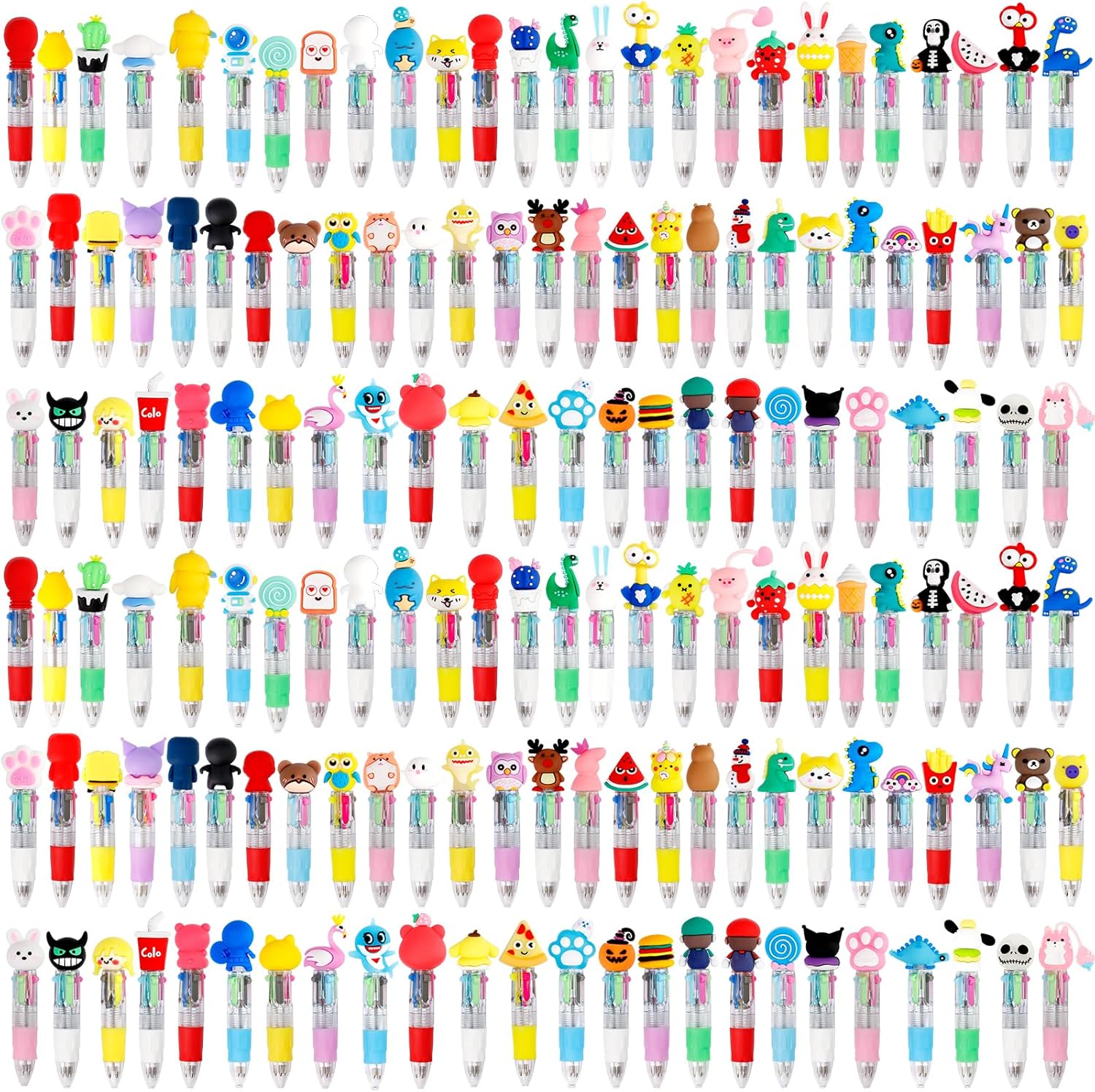 150Pcs Mini Multicolor Pens for Kids - Cute 4-in-1 Ballpoint Set