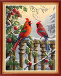 Dooxvey Cross Stitch Kit Bird Snow Scenery 16x20 in - Beginner