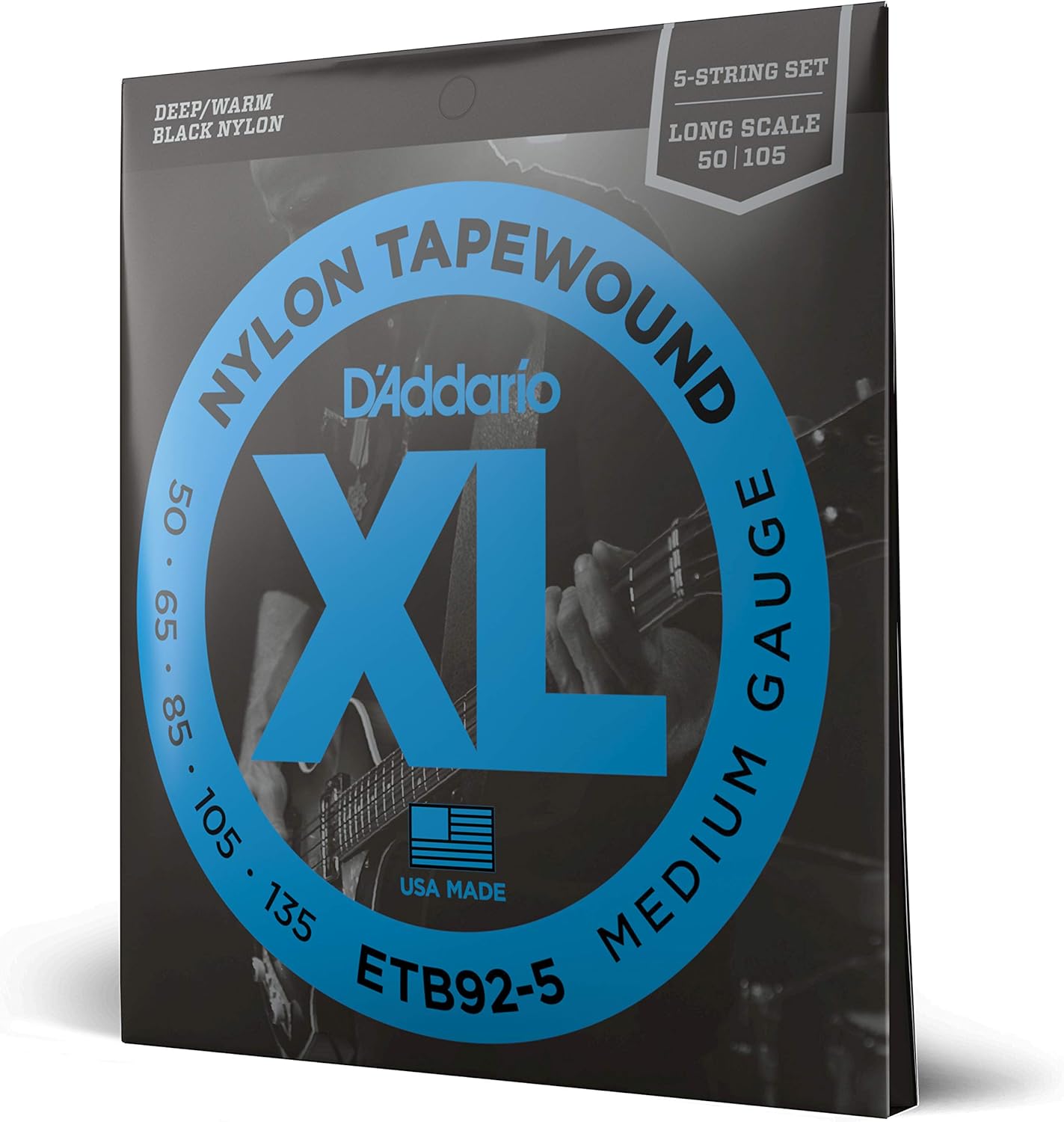 D'Addario Bass Guitar Strings Tapewound Black Nylon ETB92-5 Review