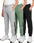 Boys Cotton Fleece Jogger Sweatpants 3 Pack - Everyday Warmth
